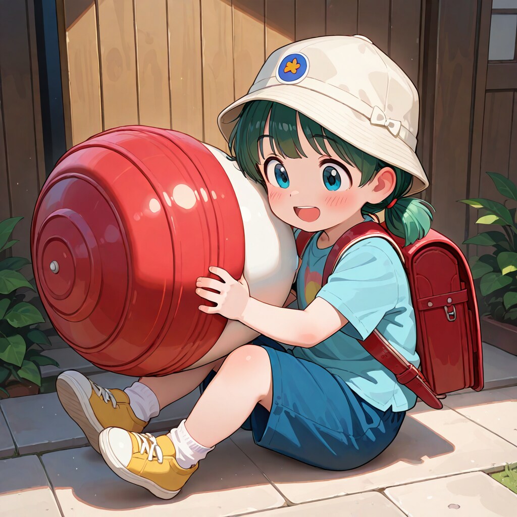 バランスボールのカバーはずしてるのぉ