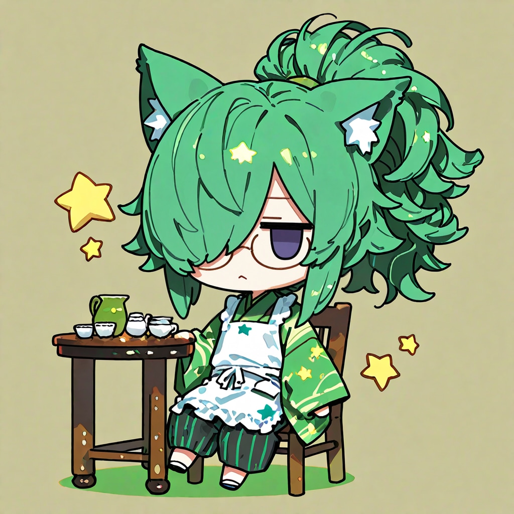 片メカクレのねこ