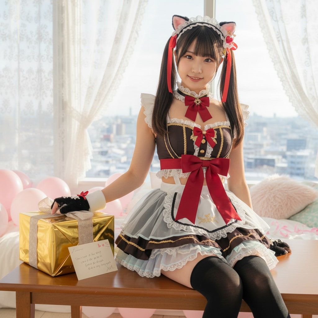黒ツイにゃん。2月14日 #バレンタインデー。バレンタインメイド。