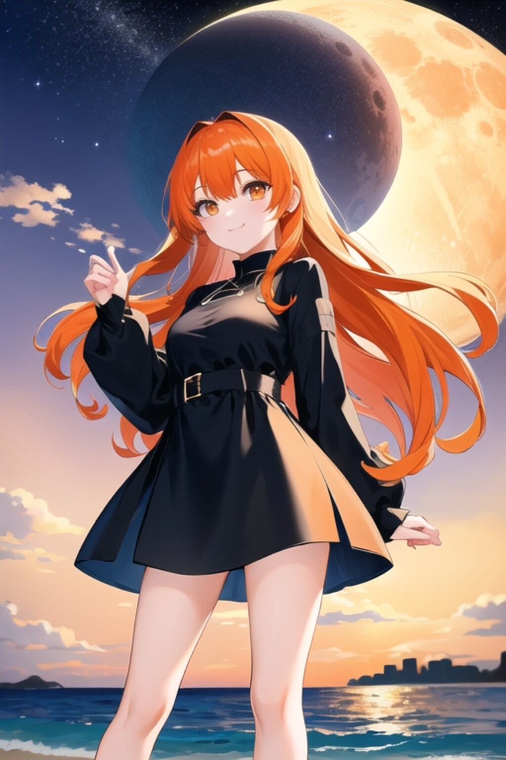 橙髪娘と皆既月食