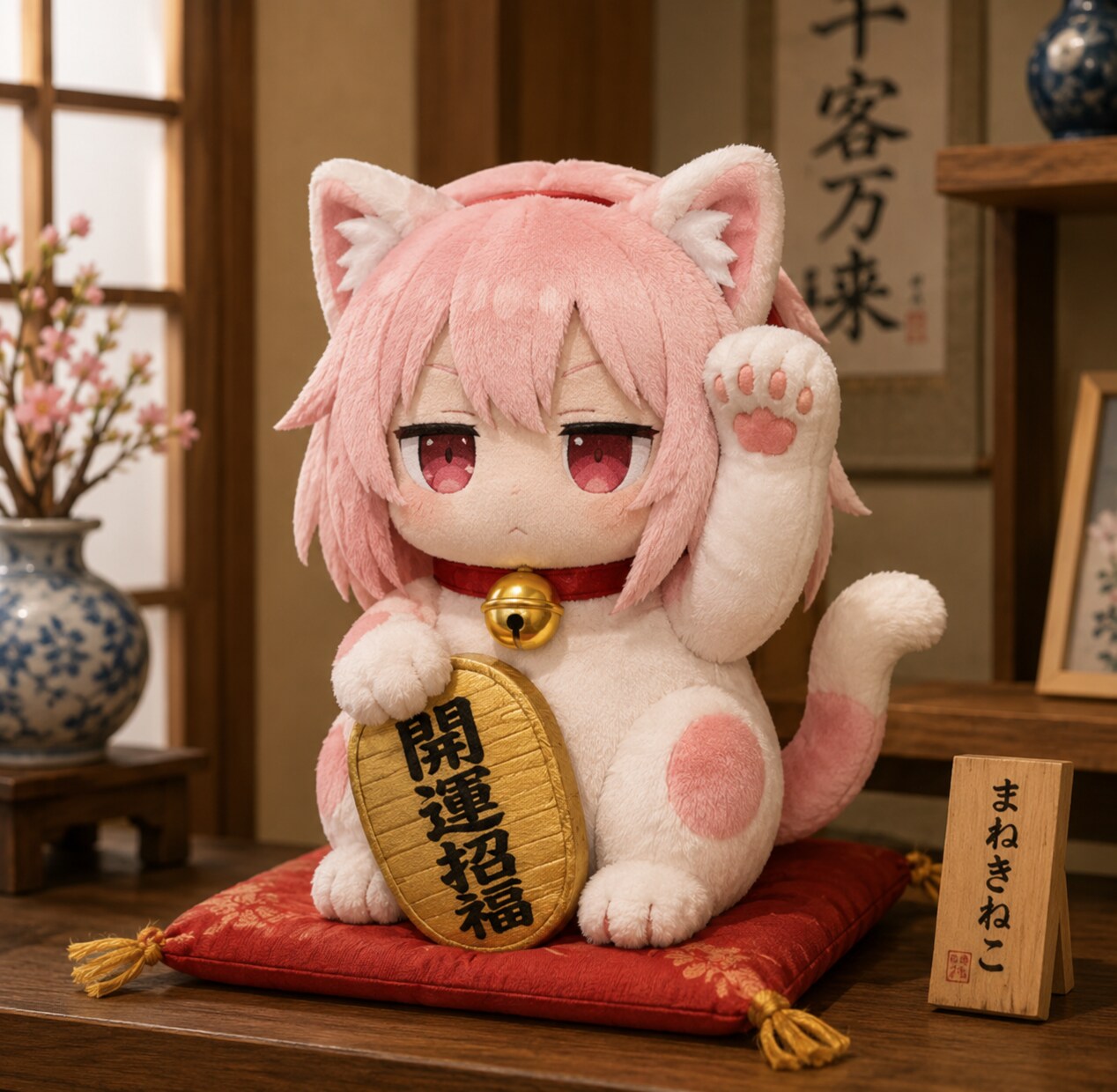 まねきねこちゃんのねいぐるみ
