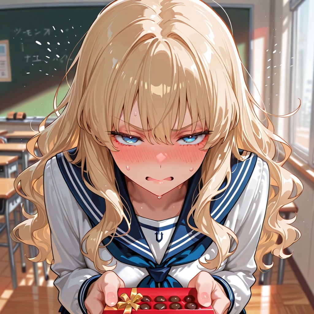 ちちぷいや嫌々渡すチョコレート　弾 | の人気AIイラスト・グラビア