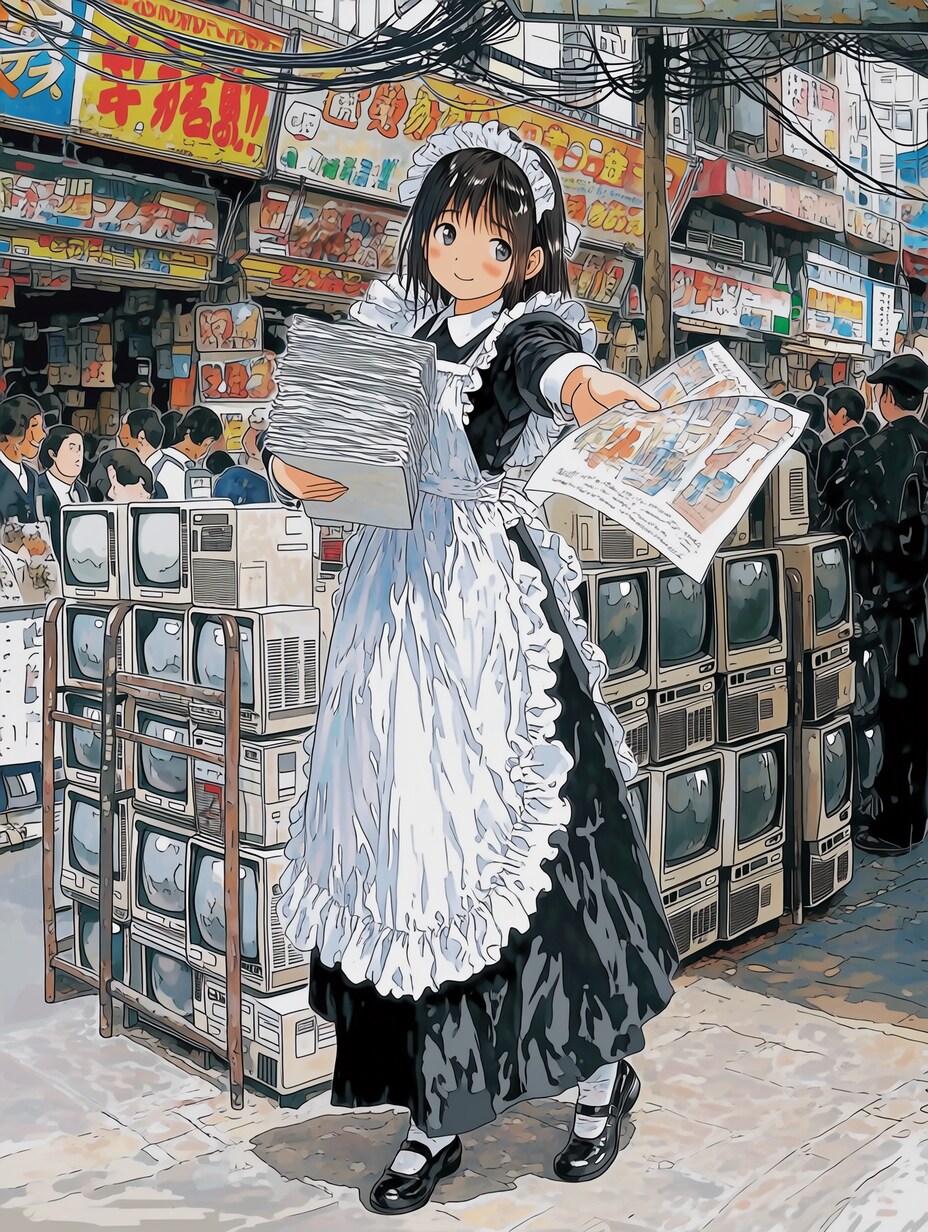 昭和のアキバメイドちゃん | の人気AIイラスト・グラビア
