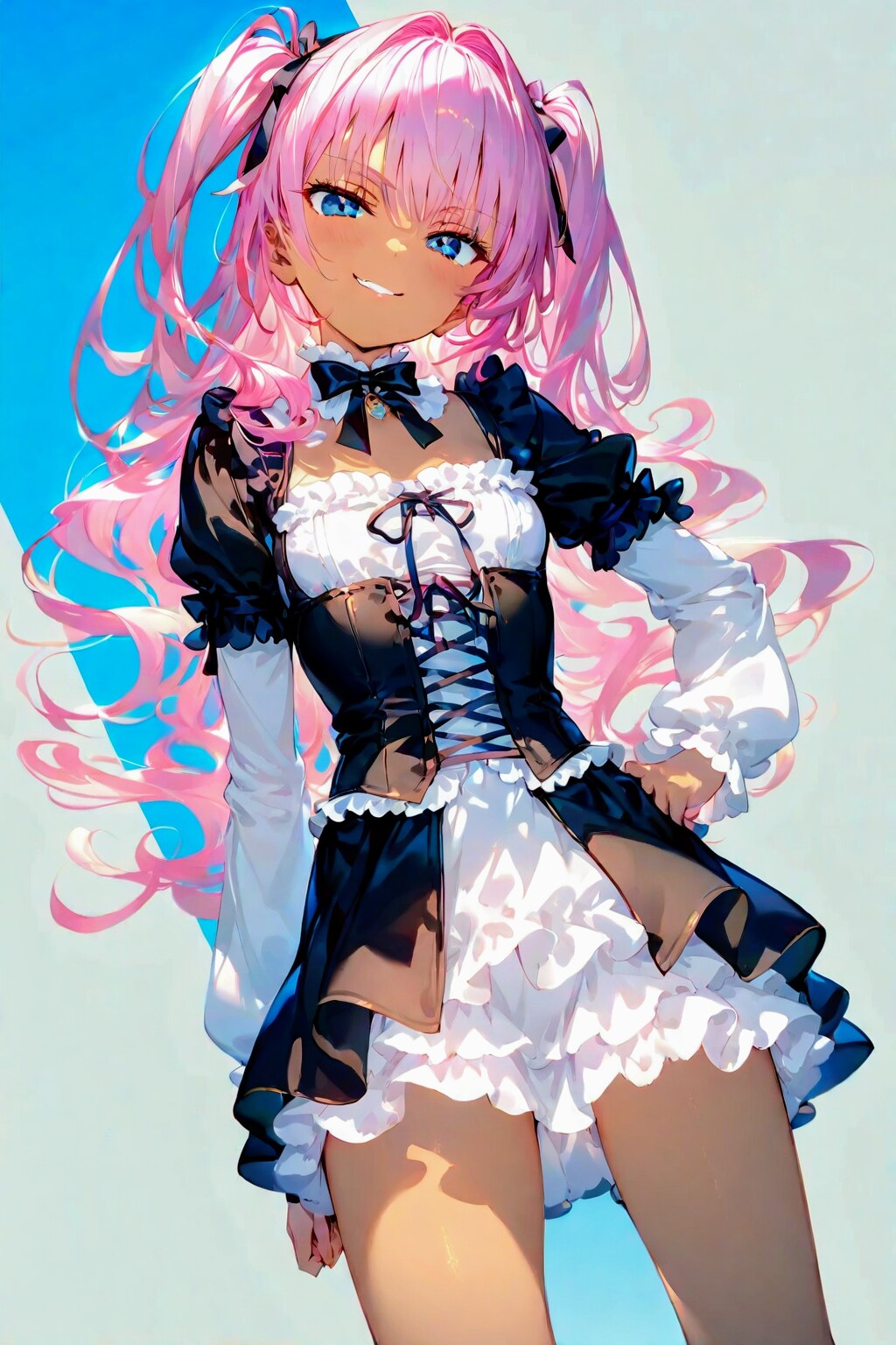 褐色肌ゴスロリ　01