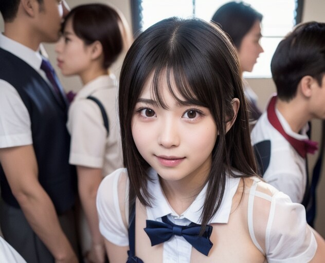 透けてる制服を自作してみたよ♡学校のみんなにバレないかドキドキ😍