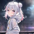 雨の中のお団子ちゃん 5枚目