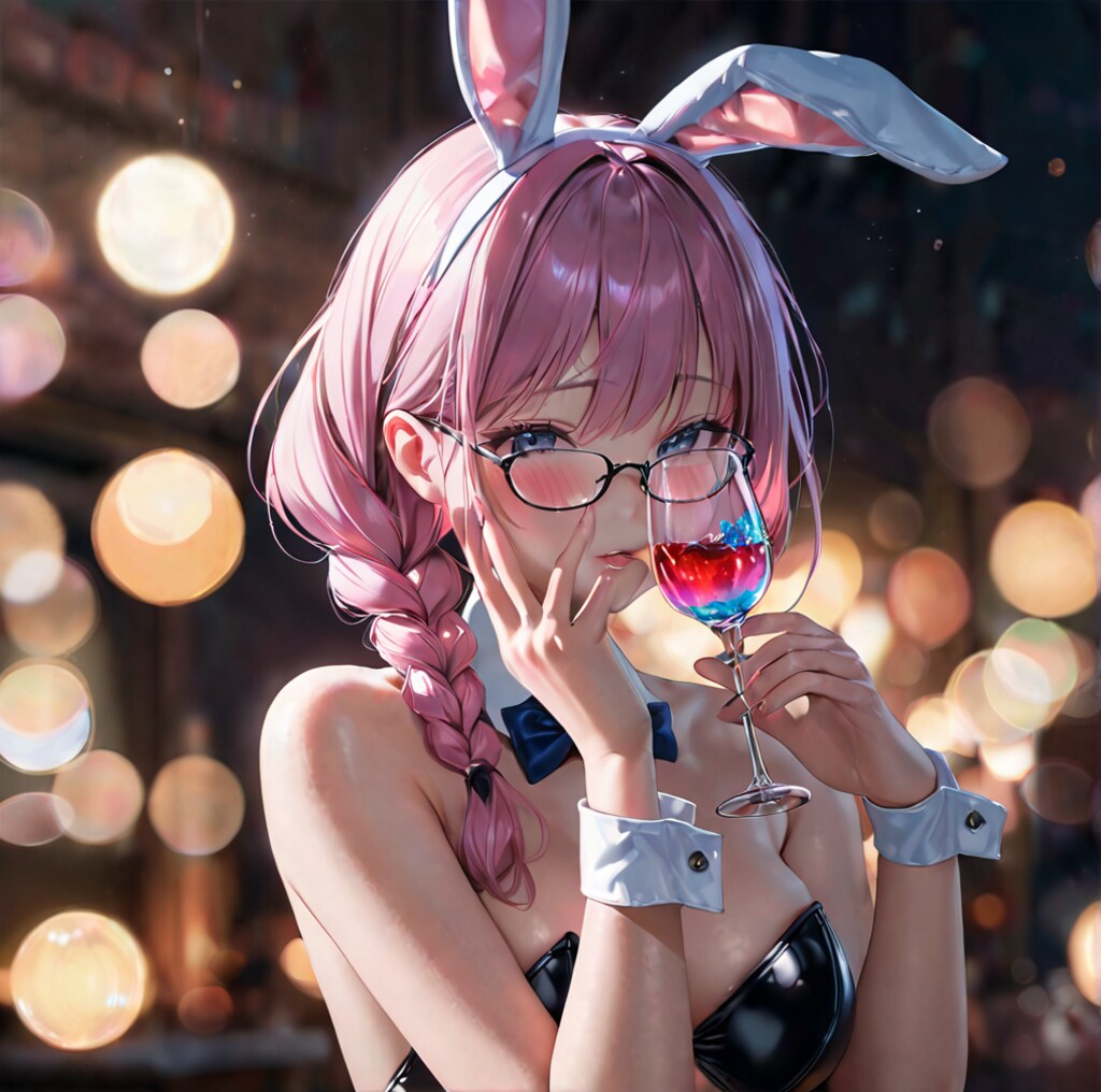 眼鏡三つ編みバニー