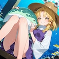 水族館でぬいぐるみを持つ諏訪子 2枚目