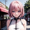 二次おっぱいポロリ180《ピンク髪クロップトップ》 10枚目