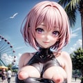 二次おっぱいポロリ180《ピンク髪クロップトップ》 7枚目