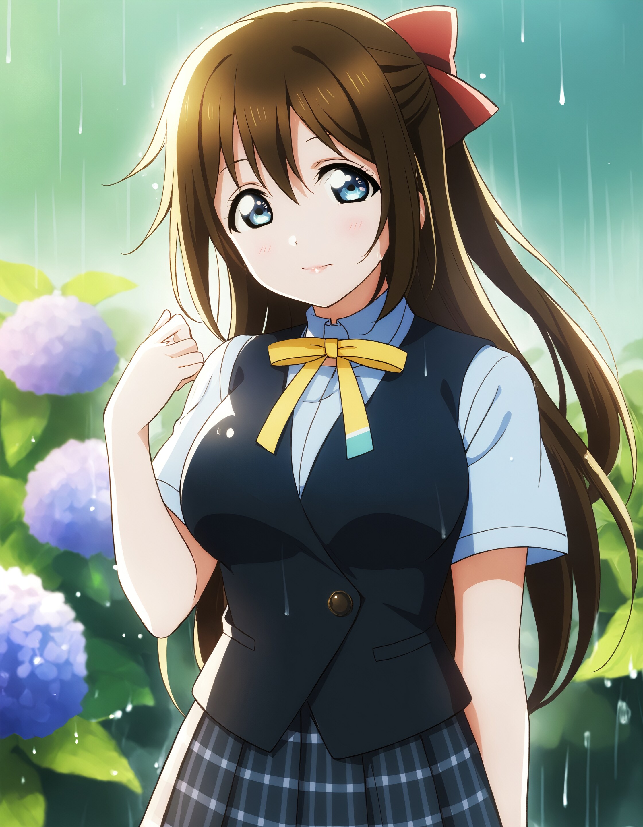 紫陽花と雨