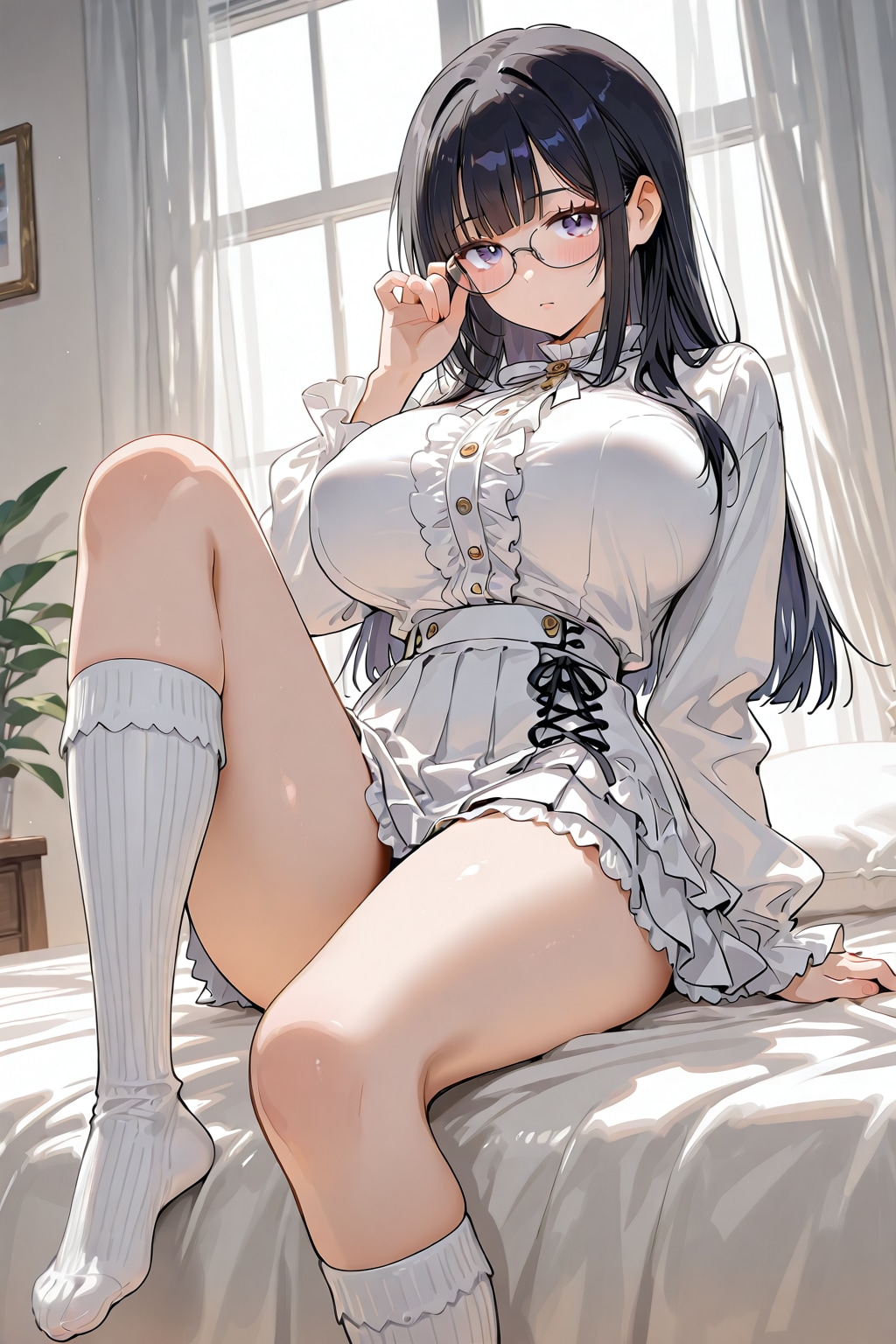 ミニスカート眼鏡さん