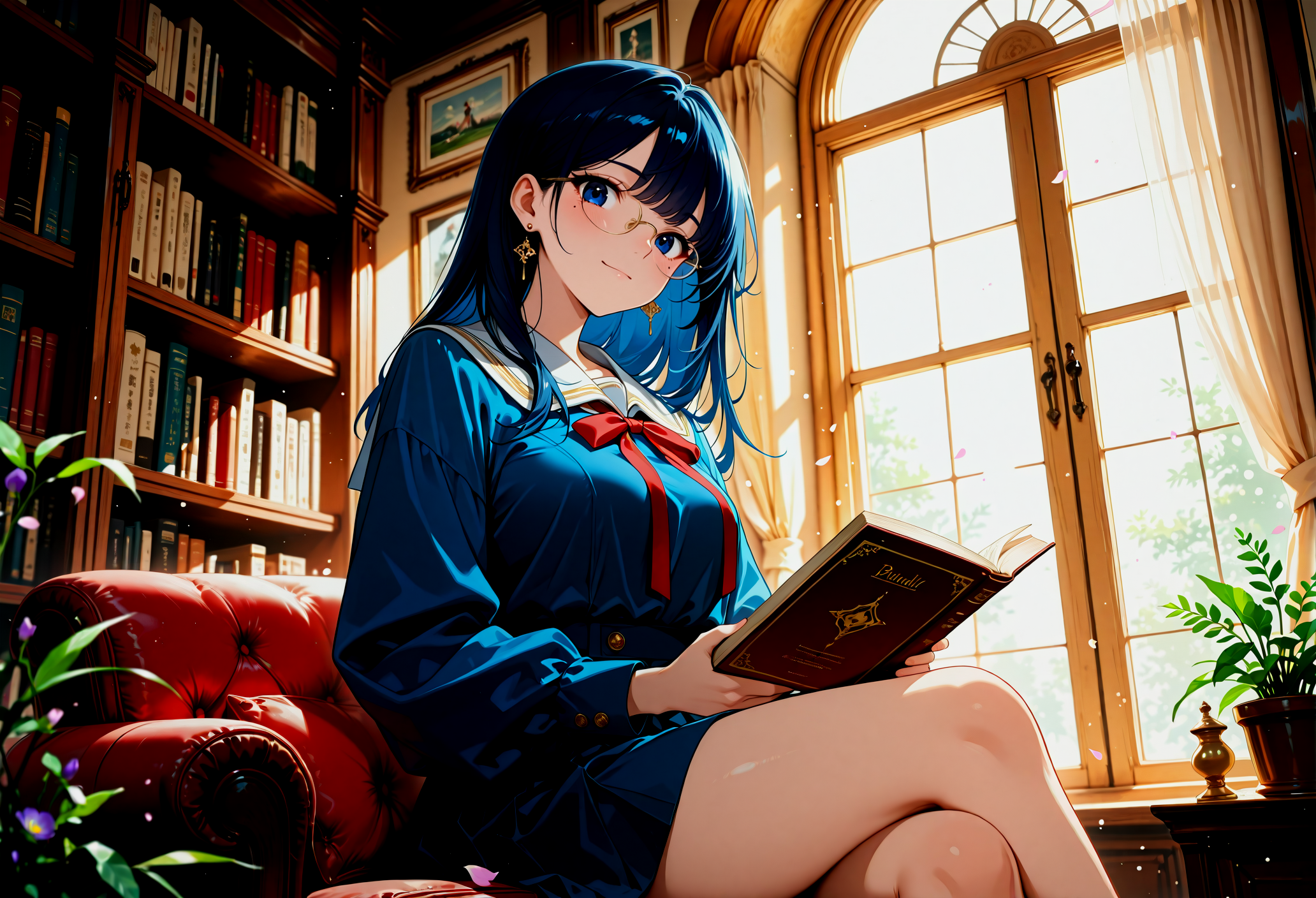 古書と陽光が紡ぐ静寂なる知の探求