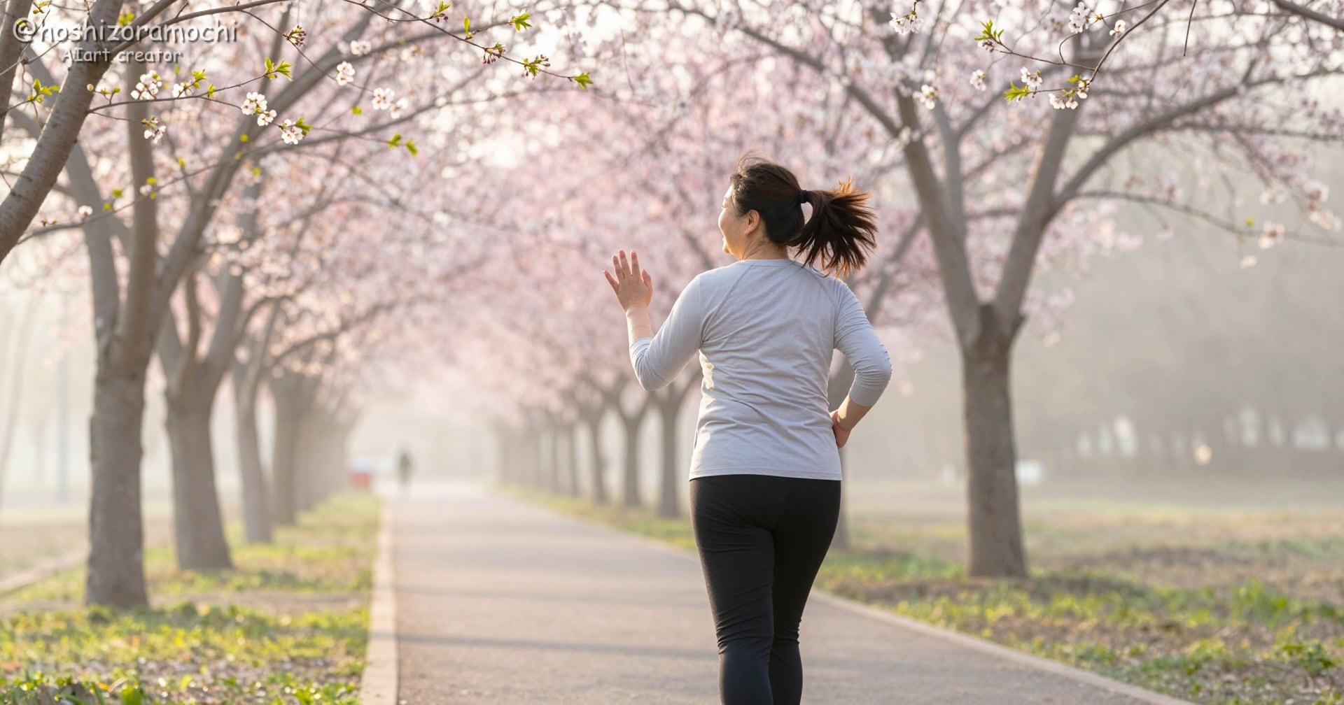 桜並木を走る！春の風が気持ちいい🌸