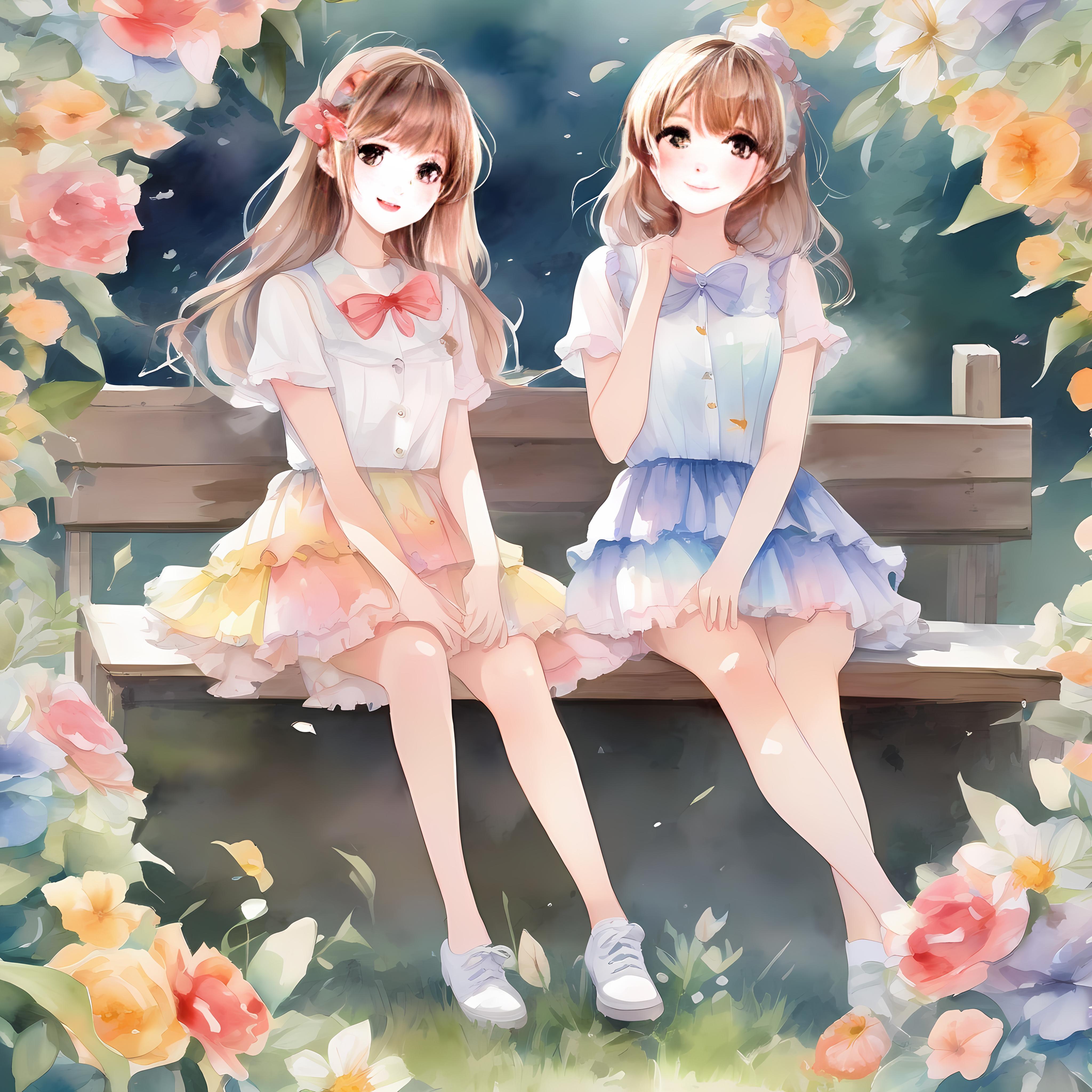 💓水彩画の女の子