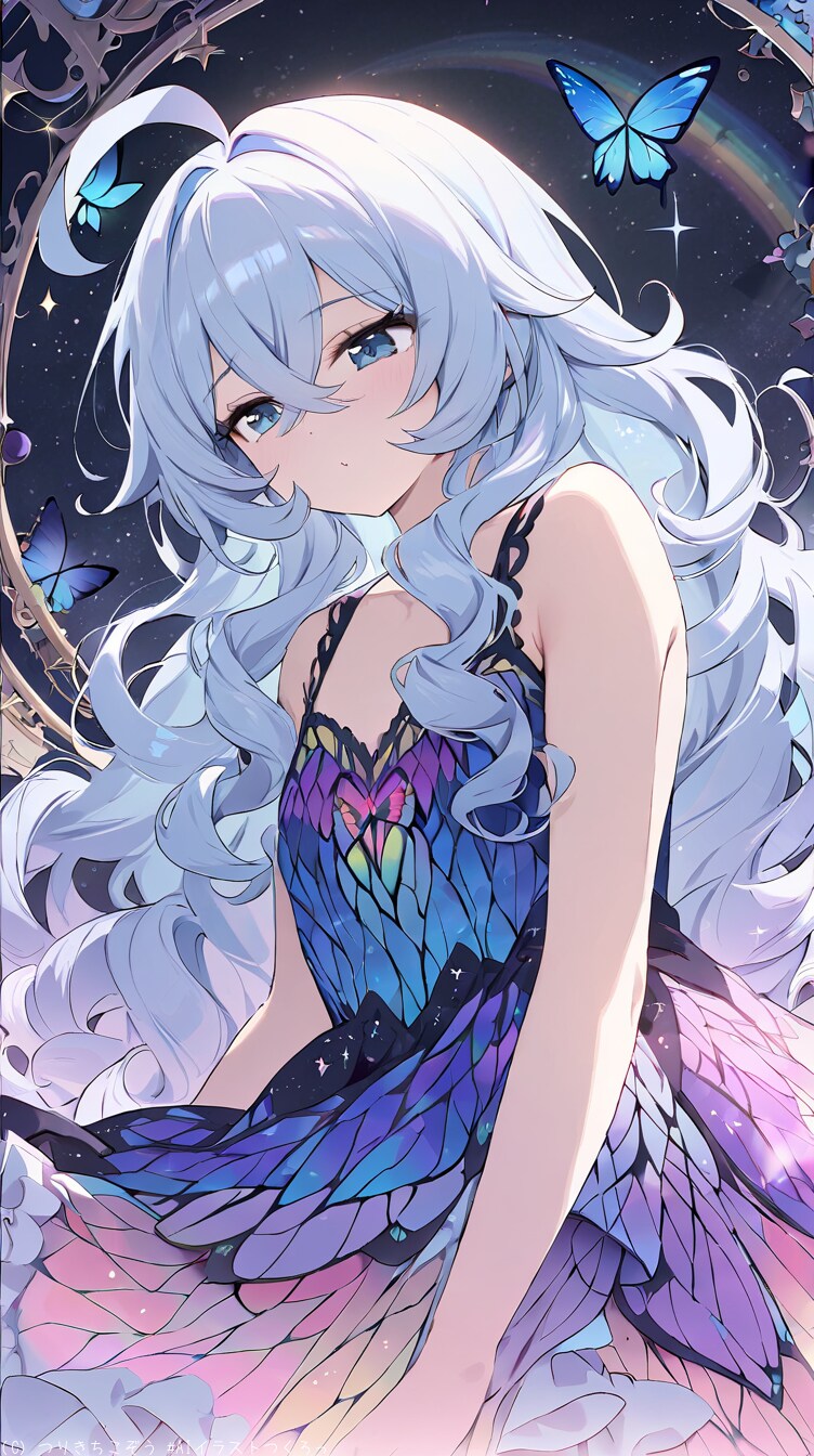かわいい蝶々コーデの女の子