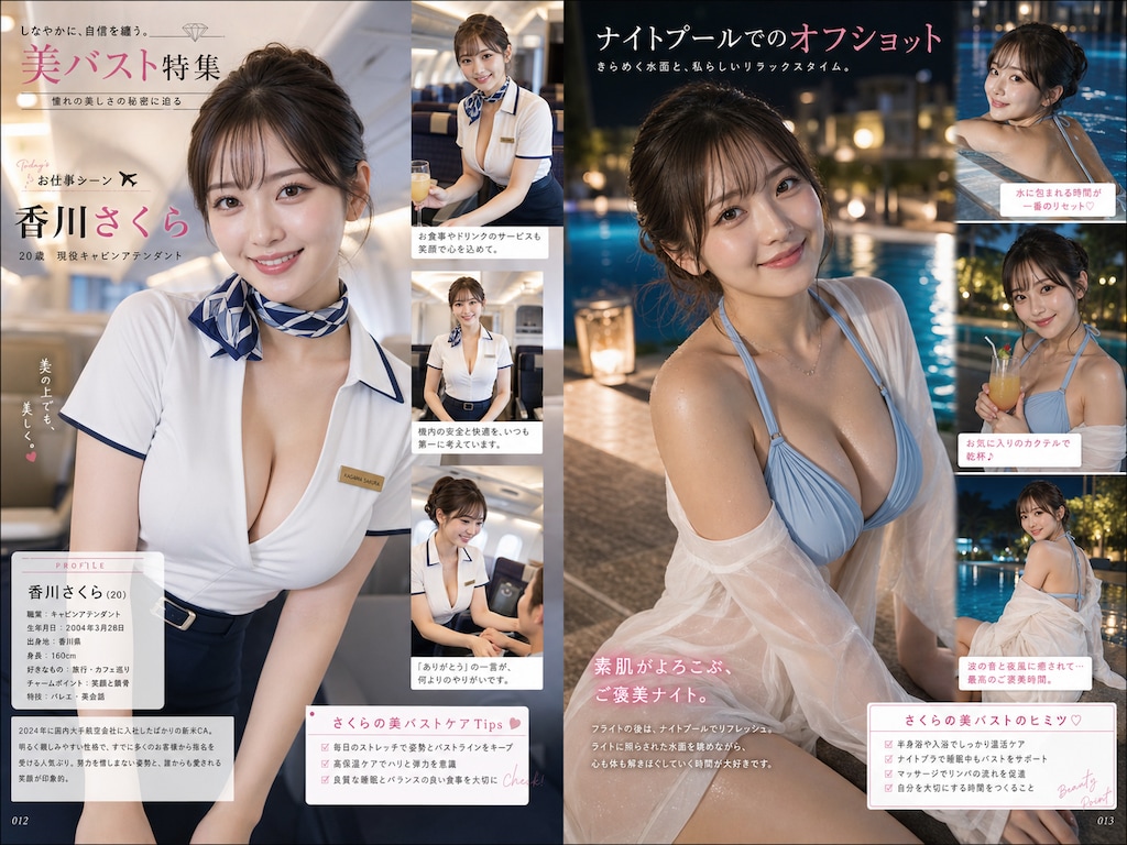 客室乗務員の美バスト・美谷間特集