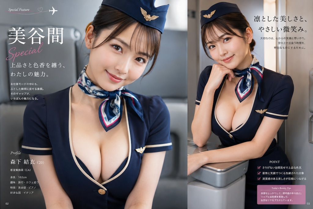 客室乗務員の美バスト・美谷間特集