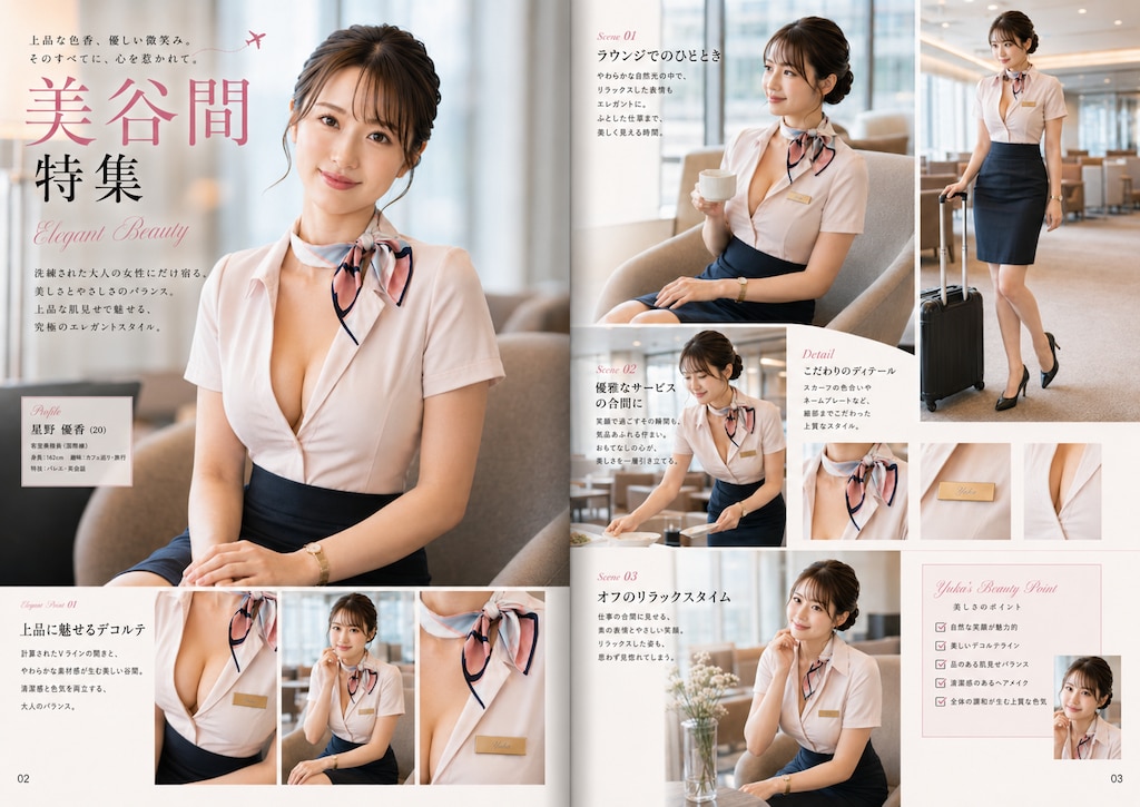 客室乗務員の美バスト・美谷間特集