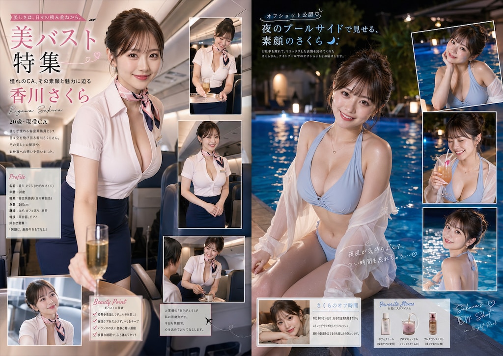 客室乗務員の美バスト・美谷間特集