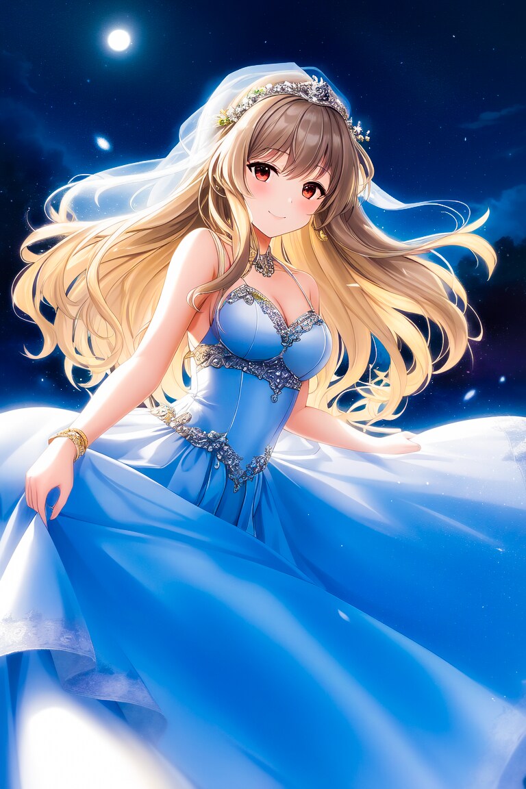 月夜に舞う星