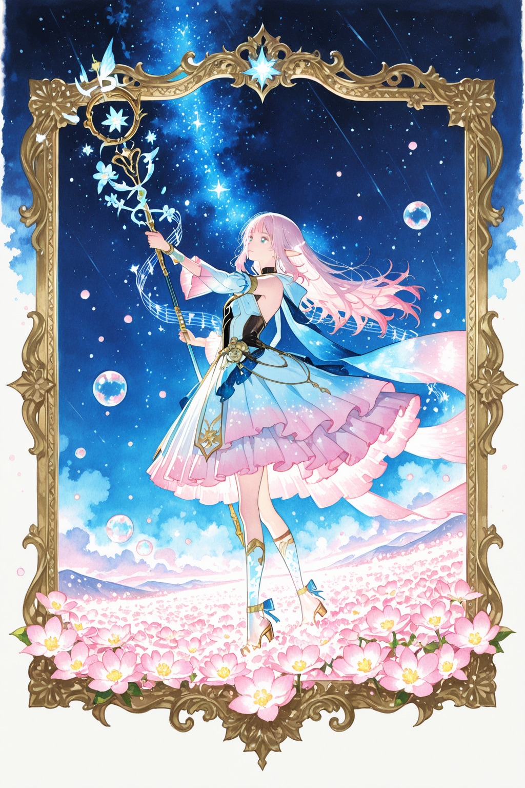 星降る夜に響く花譜の魔法