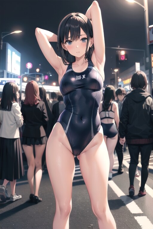 水着で街に立ってみた。