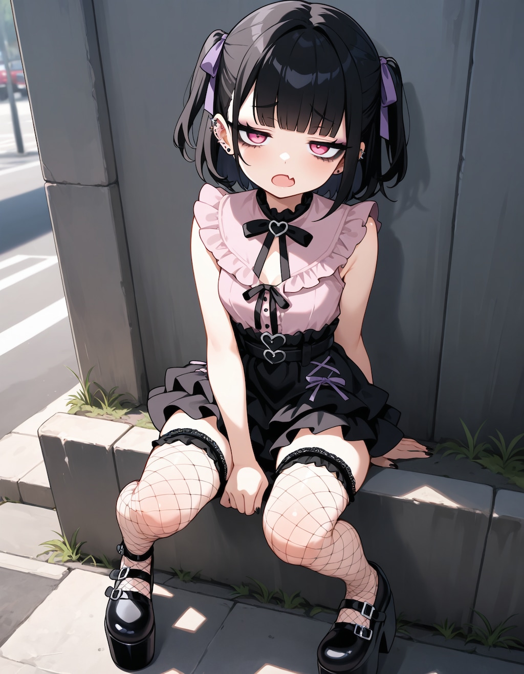 病みメイク少女