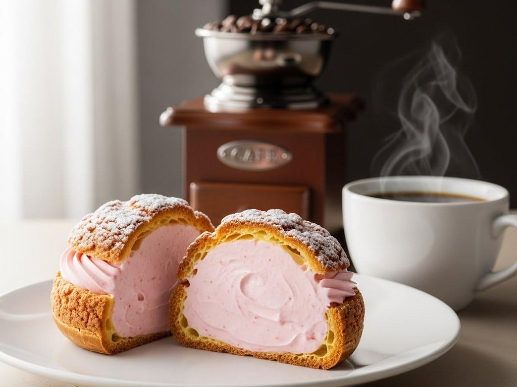 デザートの苺シュークリーム