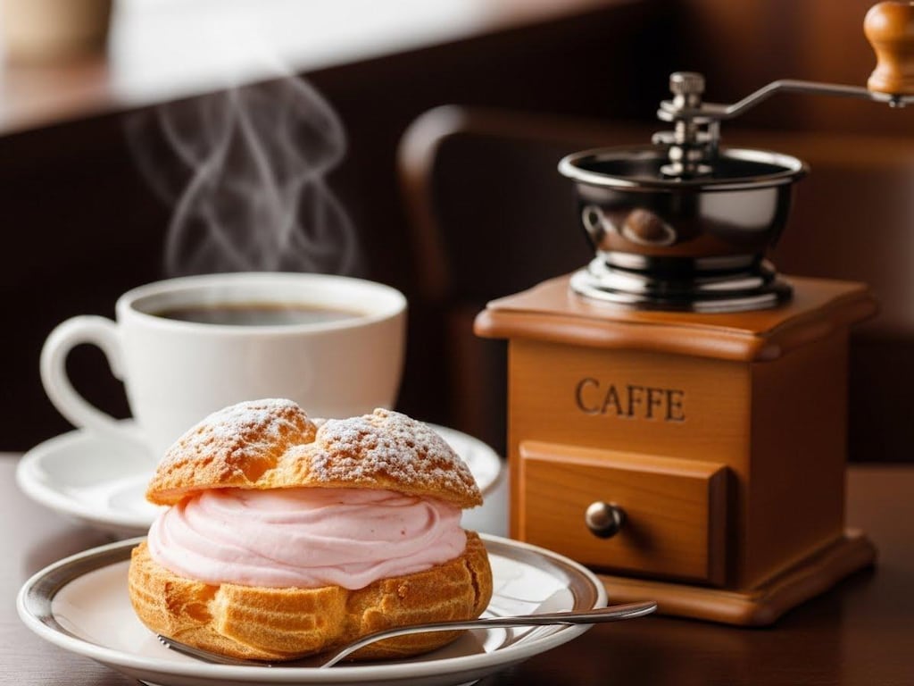 デザートの苺シュークリーム