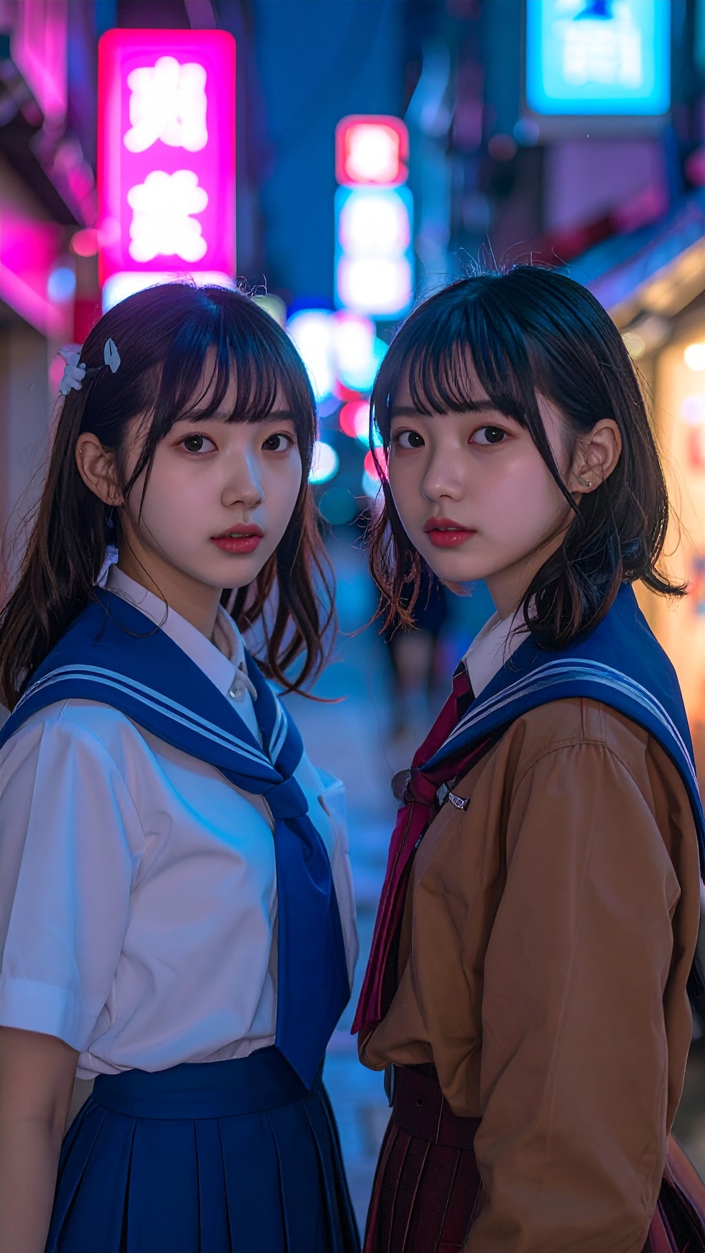 ふりかえる二人