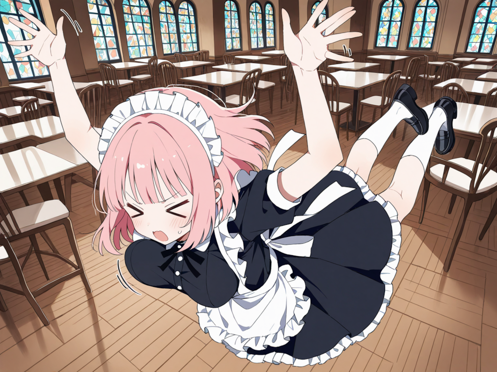 何もない所で転ぶメイドさん
