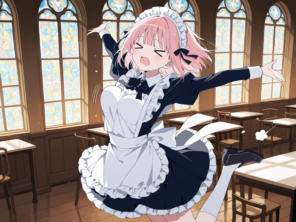 何もない所で転ぶメイドさん