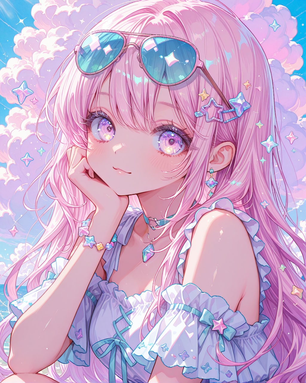 ファンシーなサングラスの女の子
