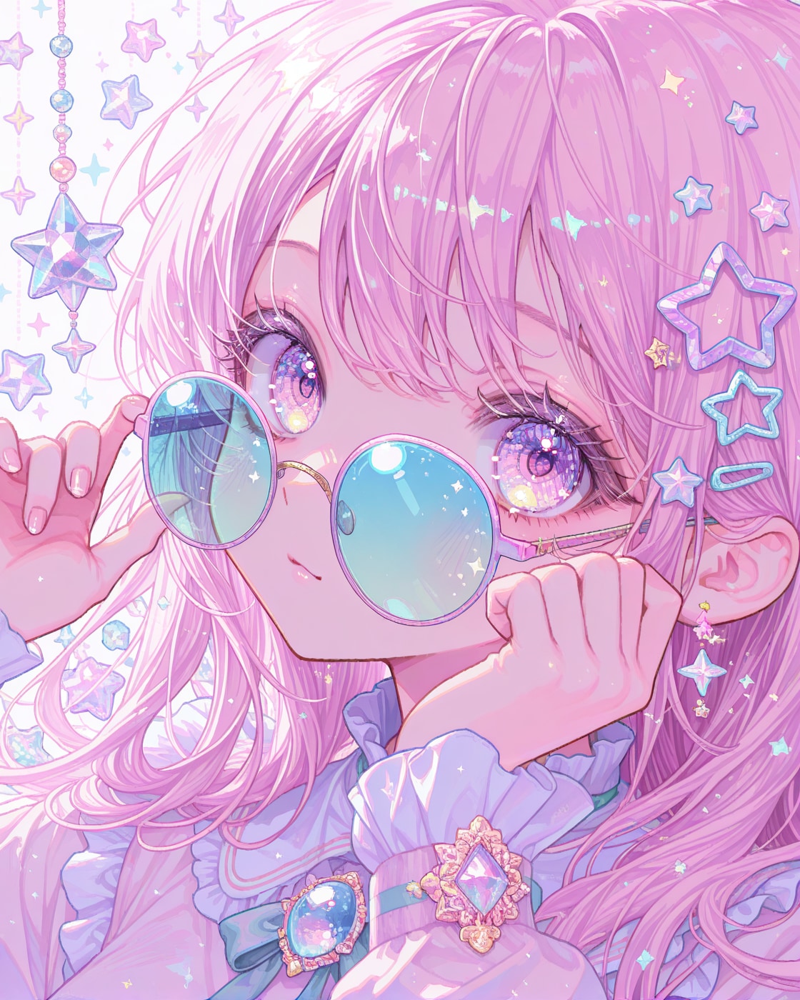 ファンシーなサングラスの女の子