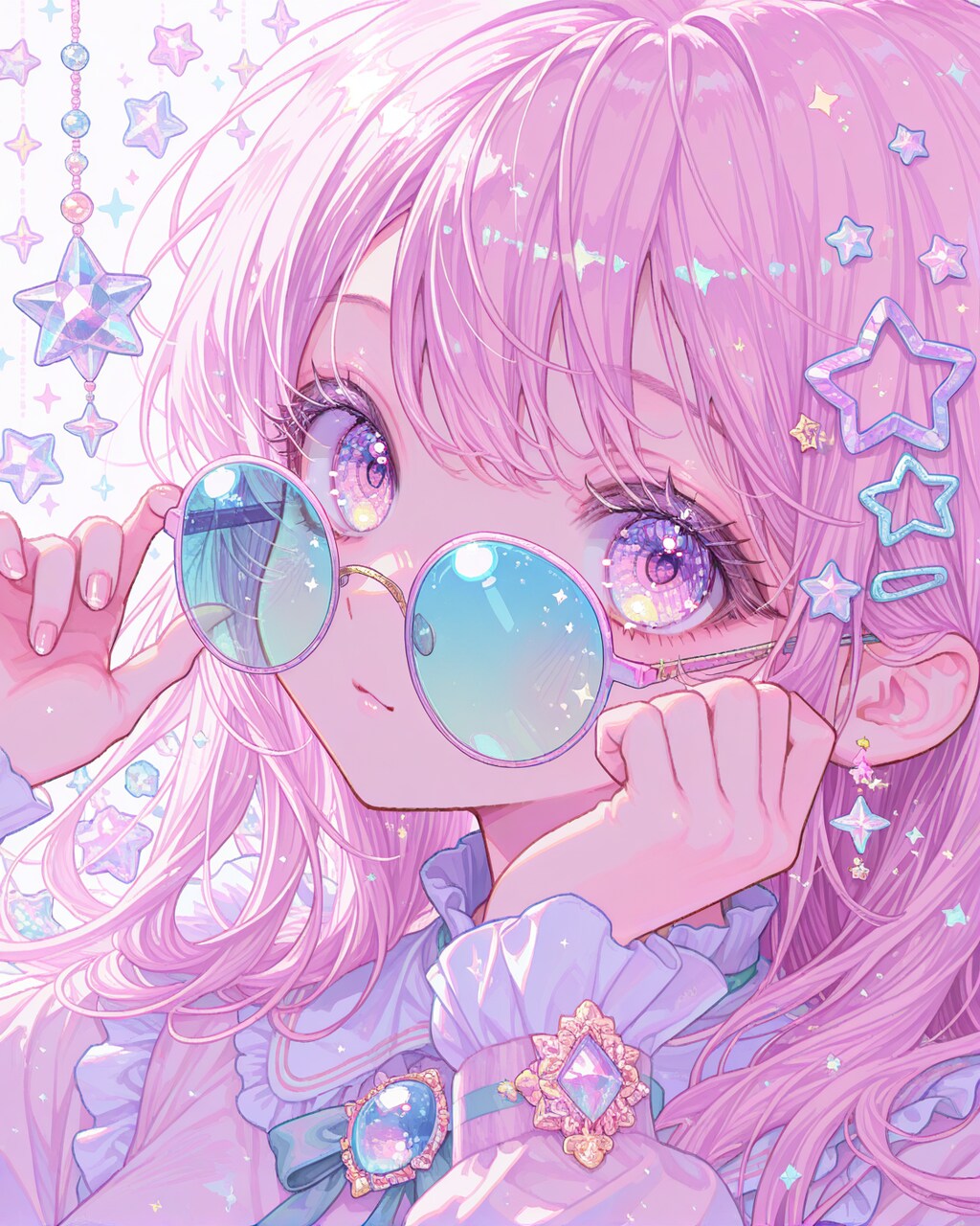 ファンシーなサングラスの女の子