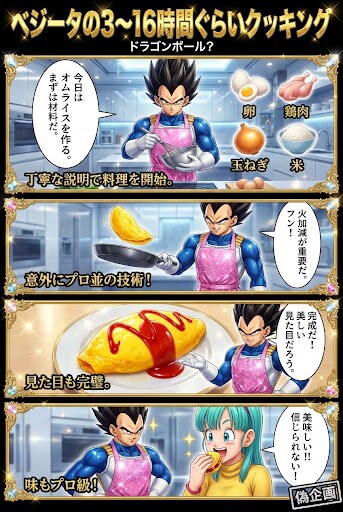 偽企画　ベジータの3〜16時間ぐらいクッキング　ドラゴンボール