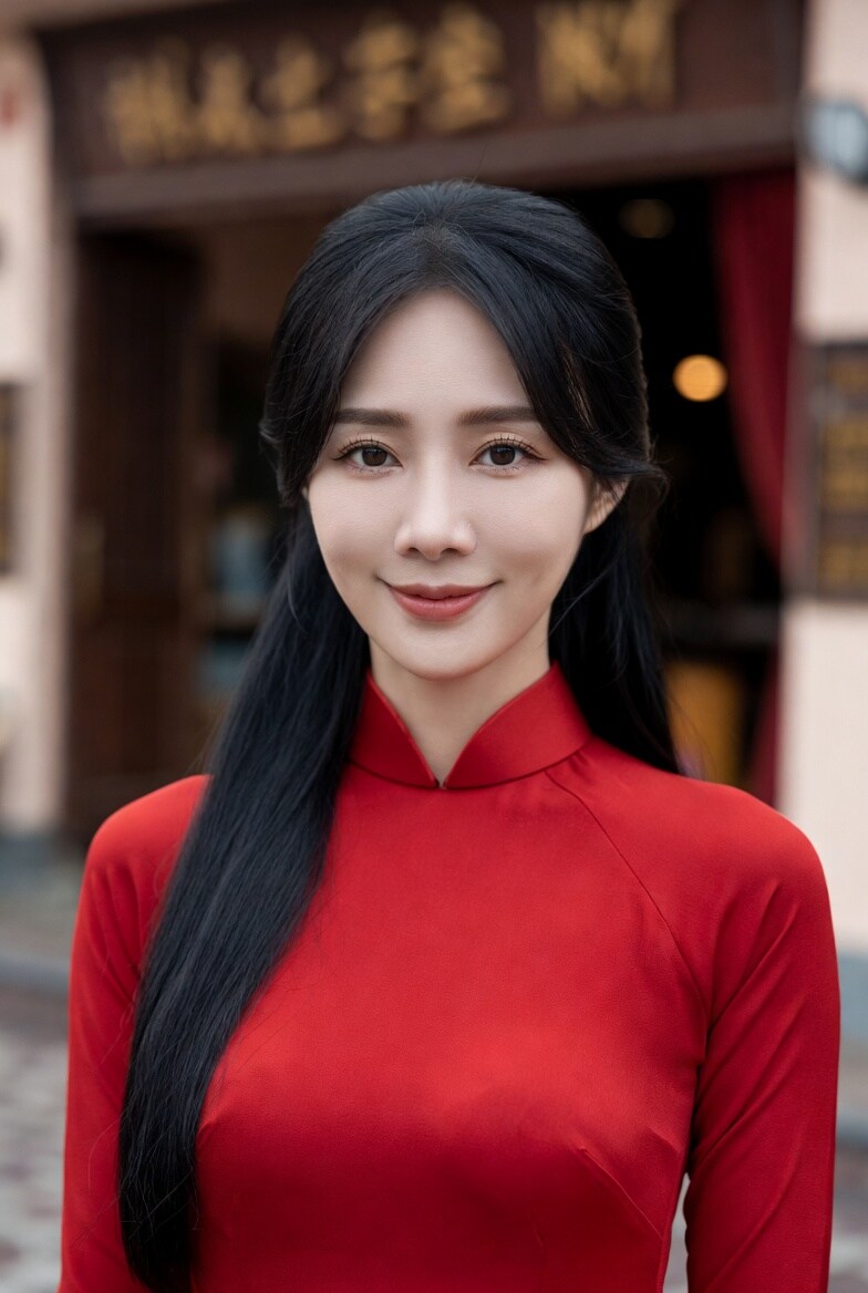 黒髪ロングでアオザイの美女 | の人気AIイラスト・グラビア