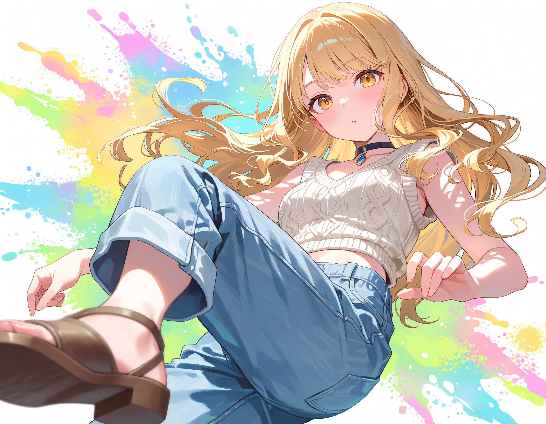 ロールアップデニム