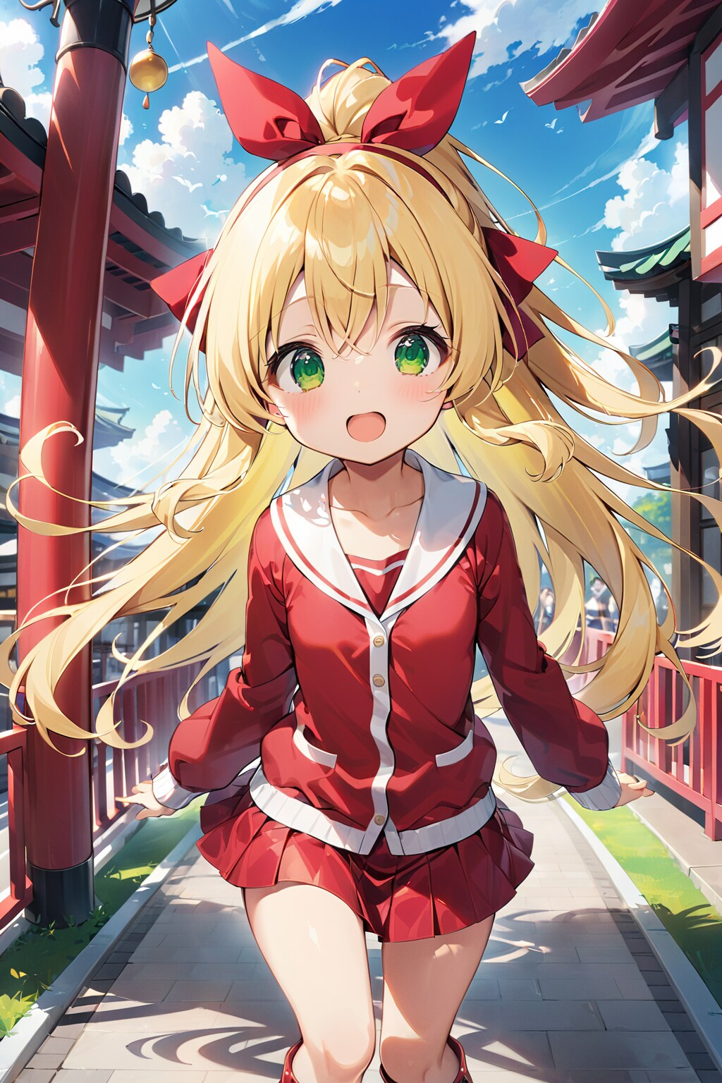 赤服の金髪女の子