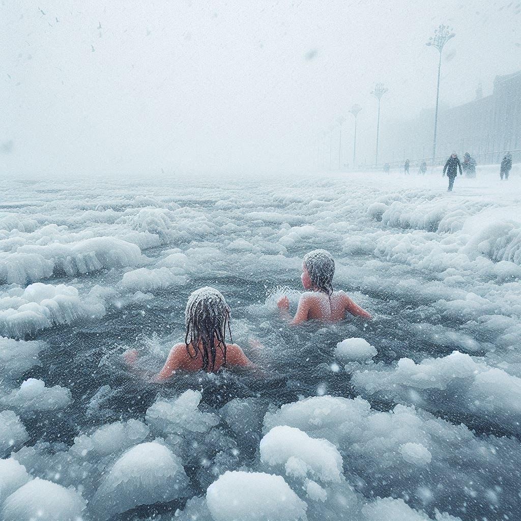 【謎画像】海水浴の冬！