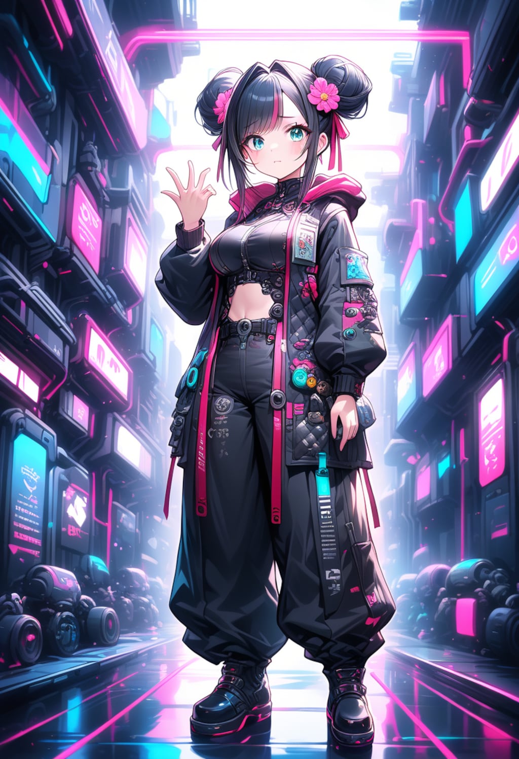 うちの子たちとサイバーパンクファッション