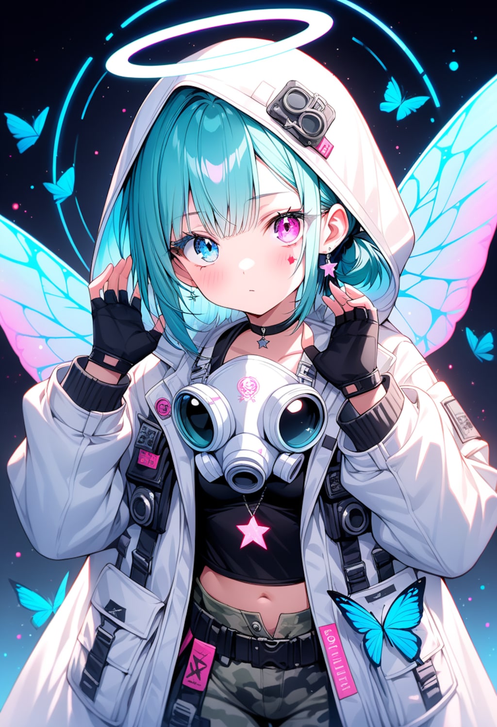 うちの子たちとサイバーパンクファッション