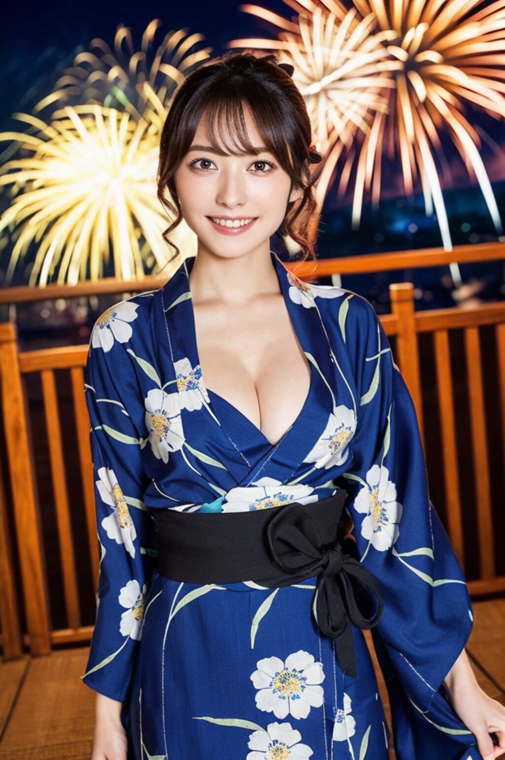 温泉で浴衣…②