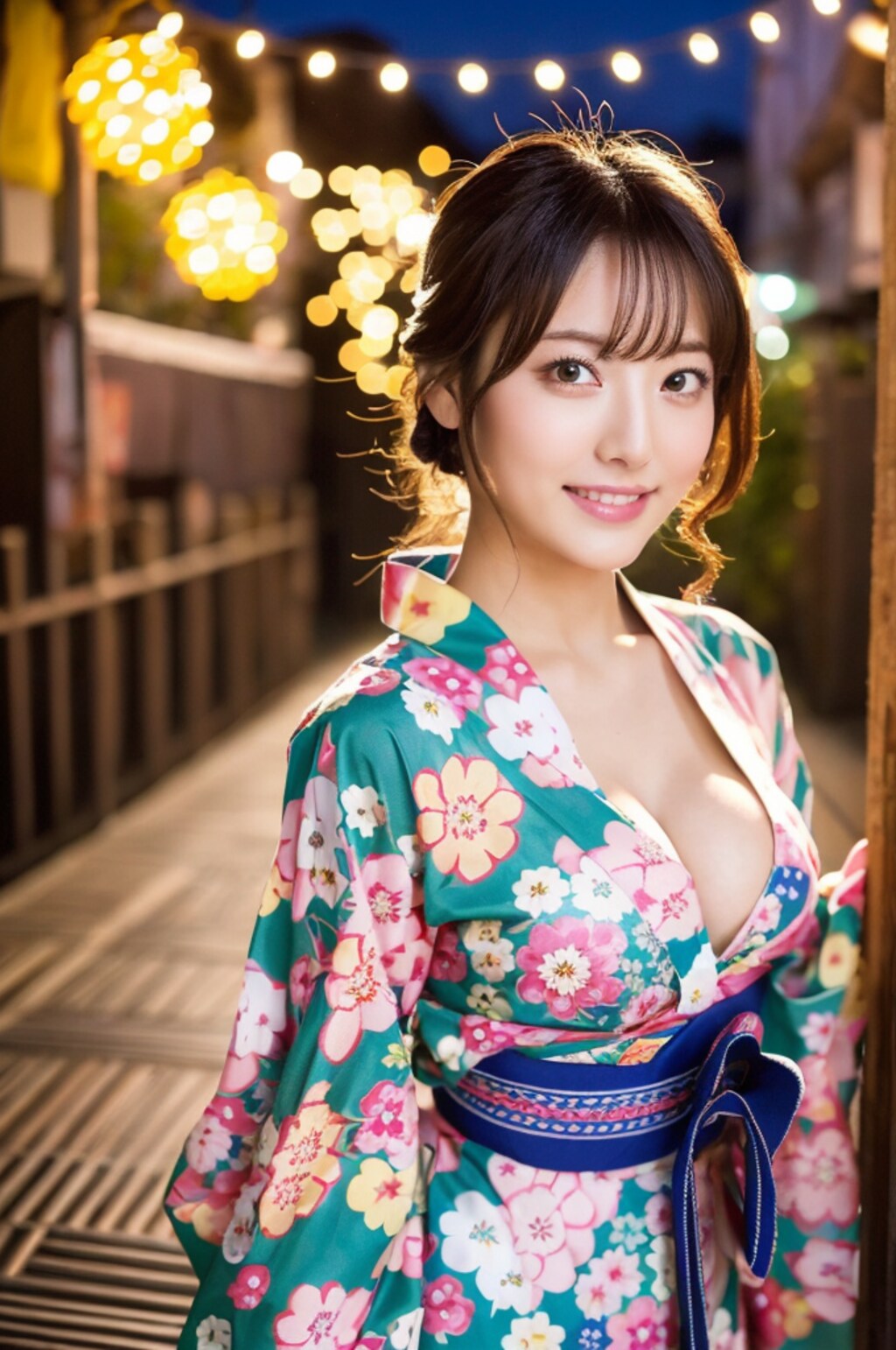 温泉で浴衣…②