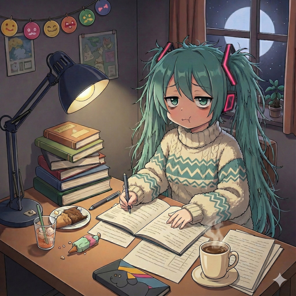 テスト前日電池切れの歌姫 ミクさん