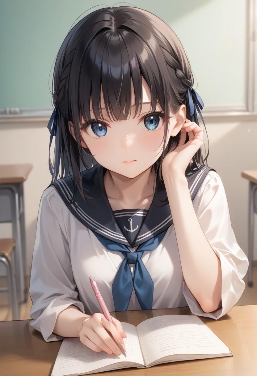 セーラー服の少女(教室)(2)