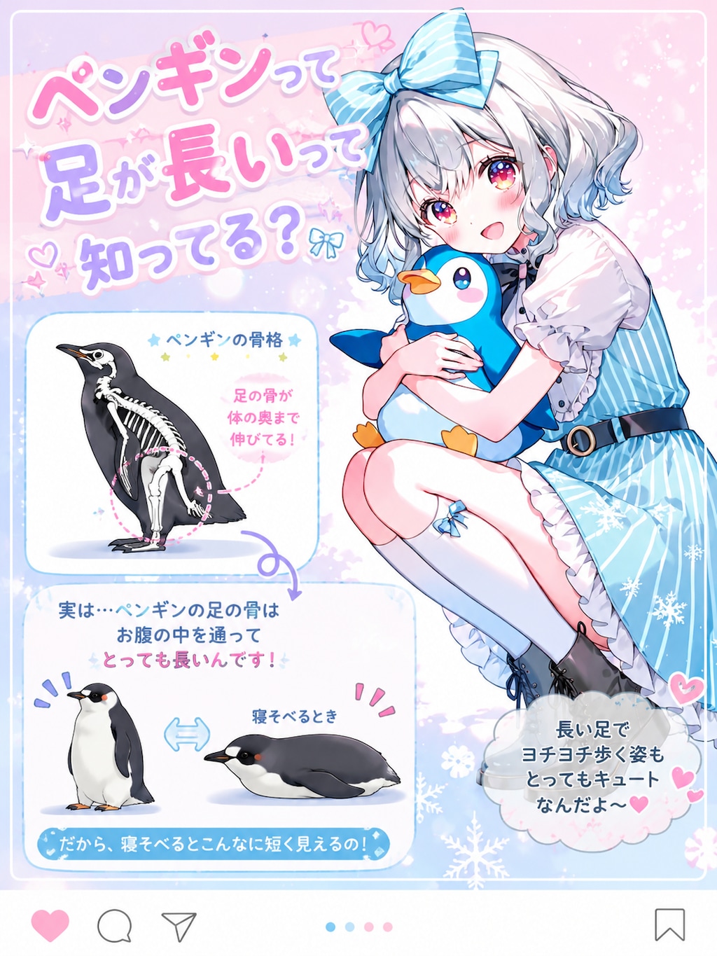 ペンギンは足が長い！？