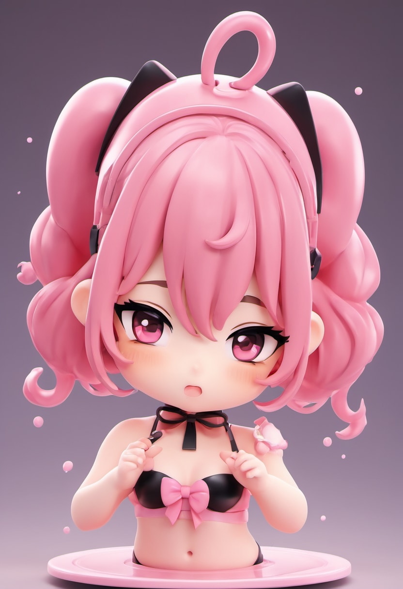 SDフィギュア化（桃髪） | の人気AIイラスト・グラビア