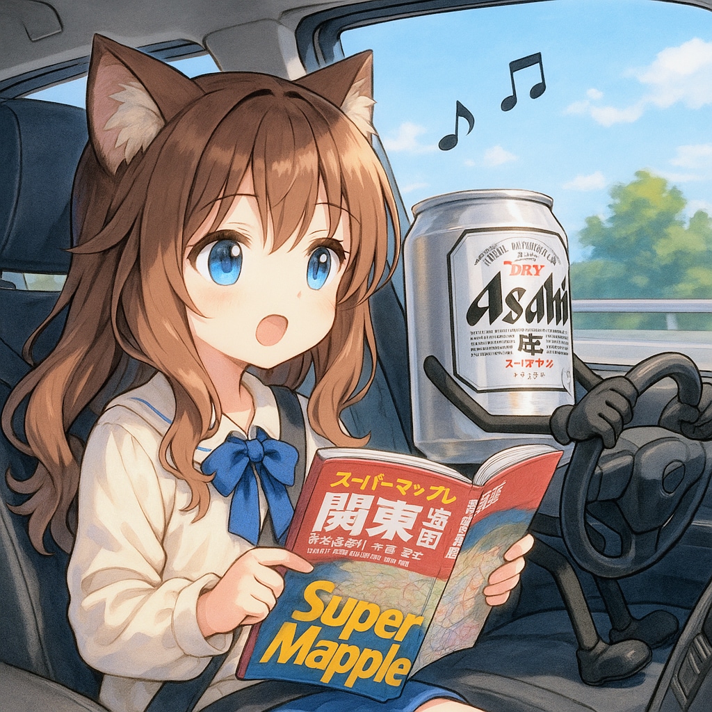 ナビをする小さな女の子